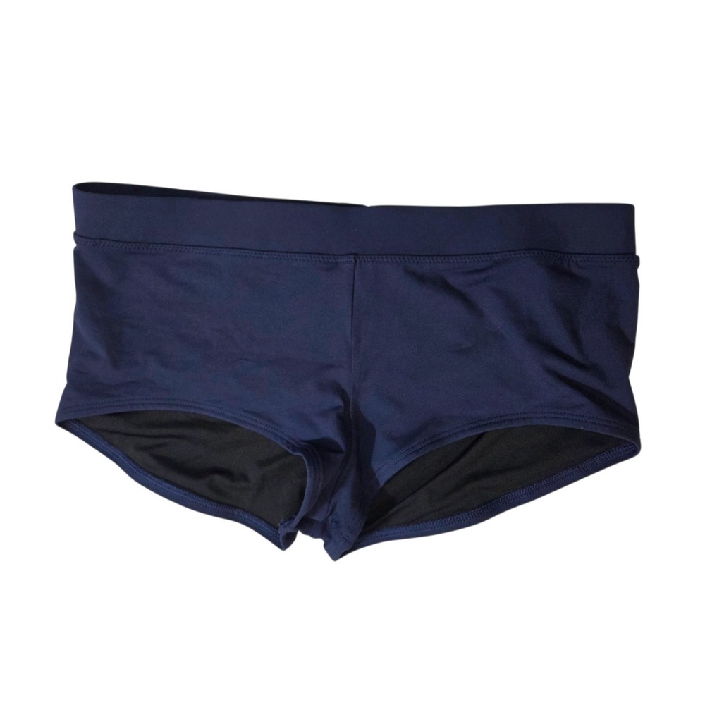 Lands End Women's Swim Suit Bikini Bottoms‎ Short Shorts Navy Blue EUC Size 6